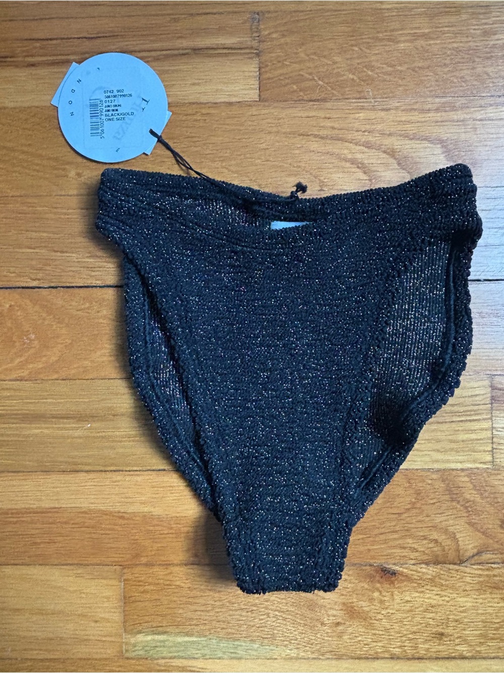 NWT Hunza G Juno Bikini in Black/Gold - Picture 2 of 8